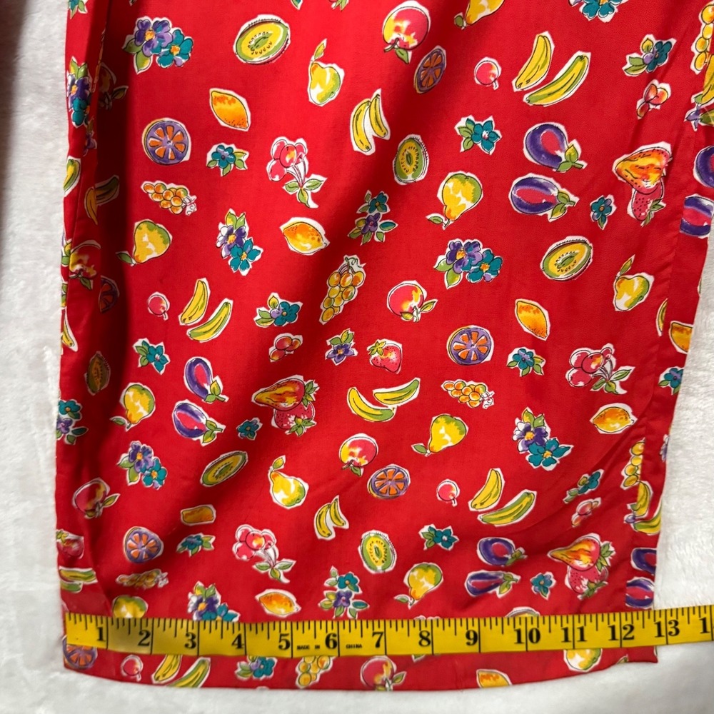 NWT Vintage Boho Fruit Print Jumpsuit 8 Wide Leg Novelty Tropical Resort Romper - Picture 13 of 16